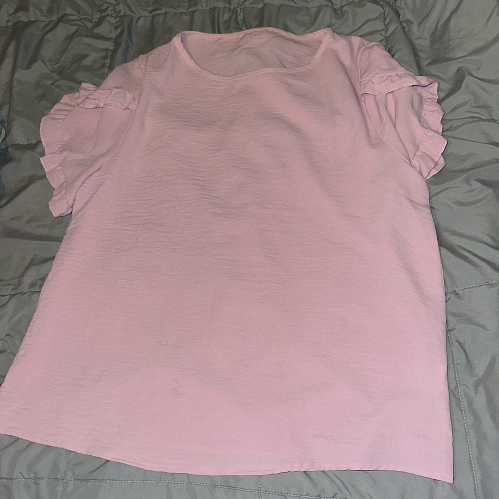Pink ruffle sleeve top